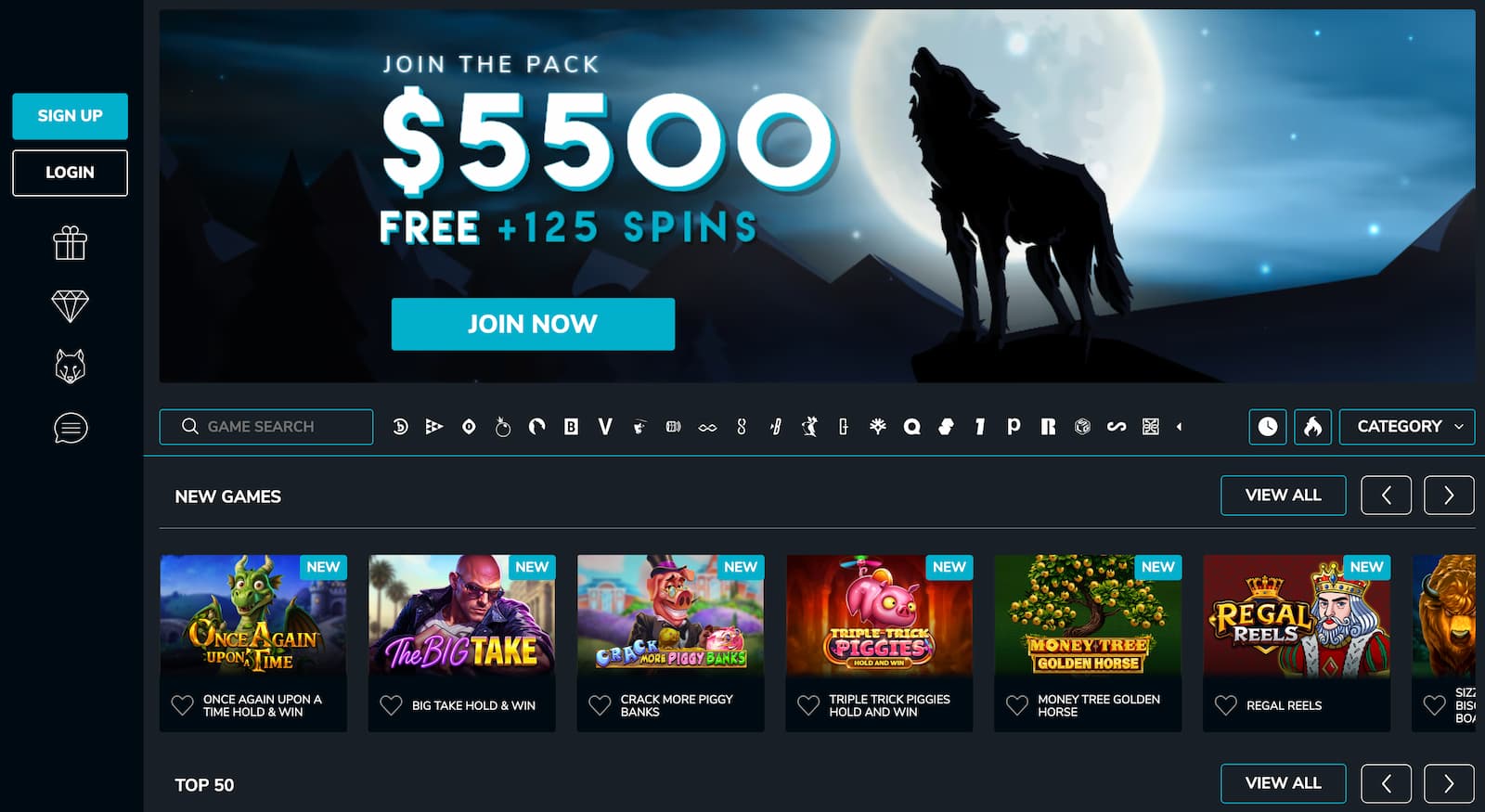 Wolfwinner casino lobby